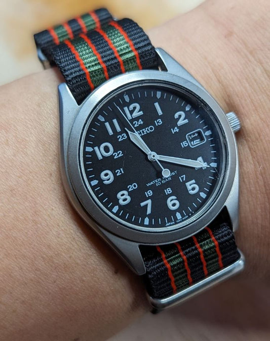 time+ NATO G10 Ballistic Nylon Military Watch Strap Vintage Bond on SEIKO Sprit