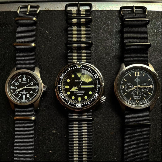 time+ NATO G10 Ballistic Nylon Watch Strap on SEIKO...