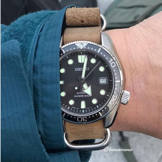 time+ NATO ZULU 5ring Vintage Leather on SEIKO DIVERS SDBC061
