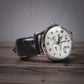 time+ 2ピース クロコダイル 型押し レザー 本革 腕時計ベルト ブラック