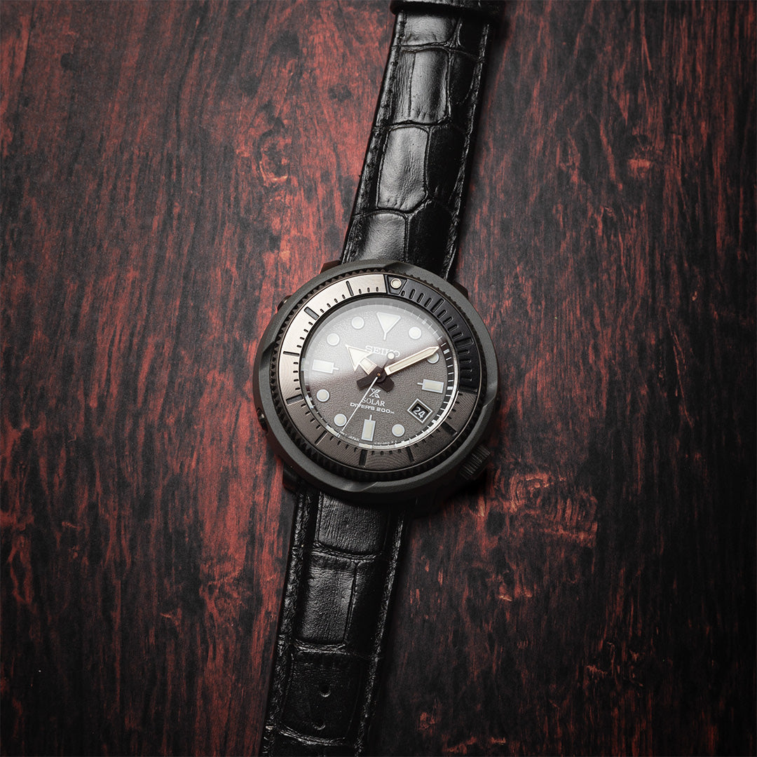 最新発見 2362#19mm-16mmブラック☆本物クロコダイル腕時計用ベルト 