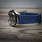 time+ FKM Rubber Fluororubber Tropical Style Quick Release 2 Piece Watch Strap Band Navy