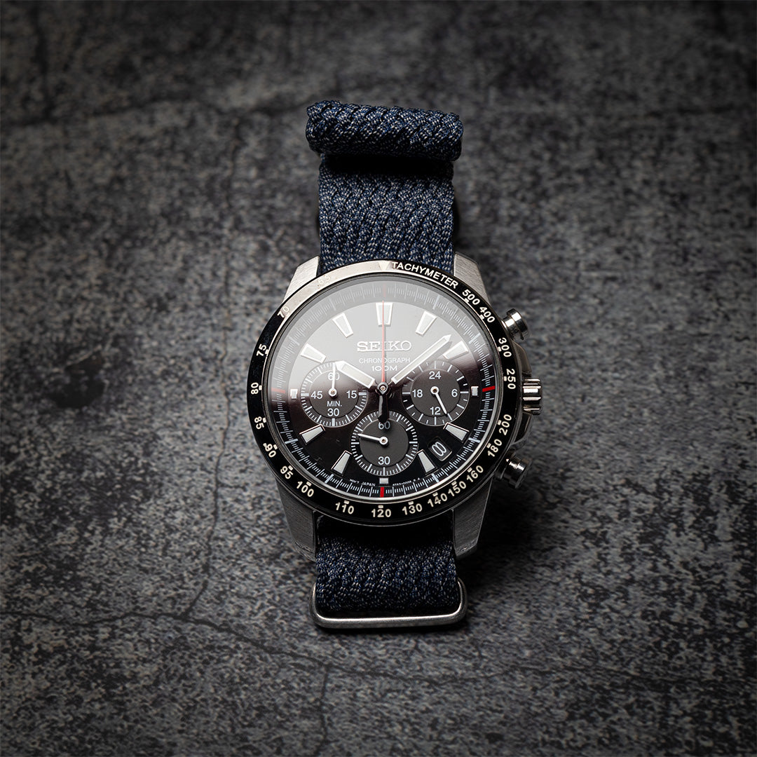 time+ NATO G10 パーロン ストラップ ミリタリー腕時計ベルト ネイビー