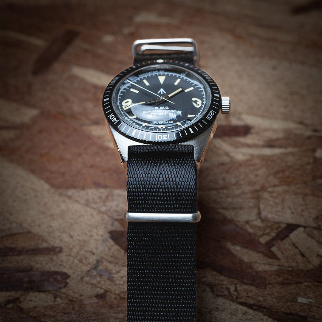time+ NATO G10 シルキー シートベルトナイロン ストラップ 時計ベルト ブラック