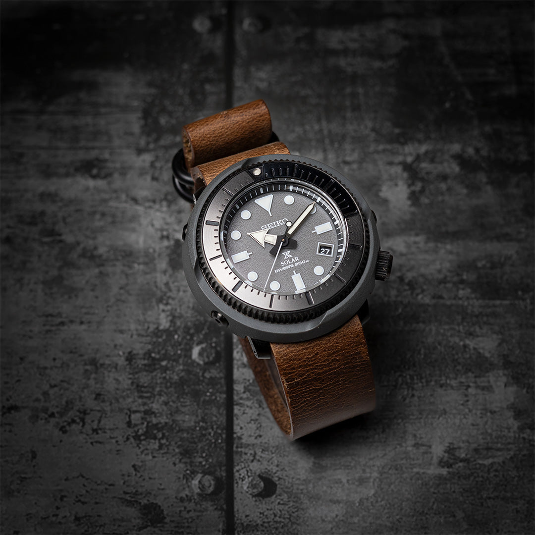 time+ NATO ZULU 3-ring ヴィンテージレザー ストラップ腕時計ベルト 
