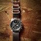 time+ NATO ZULU 3-ring Oil Leather Military Watch Strap Dark Brown