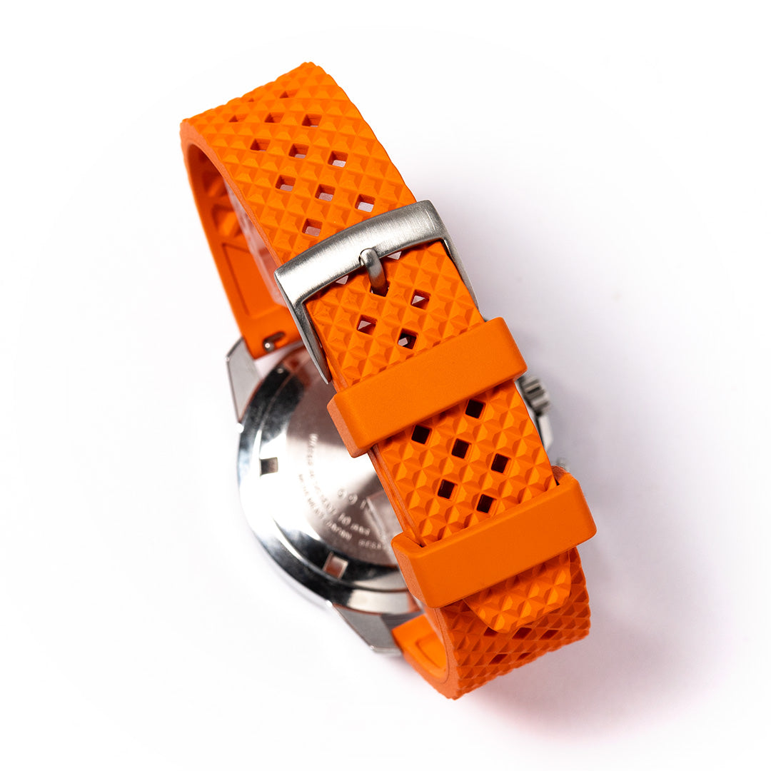 time+ FKM ラバー フッ素ゴム トロピカル スタイル クイックリリース 高耐久 腕時計ベルト オレンジ