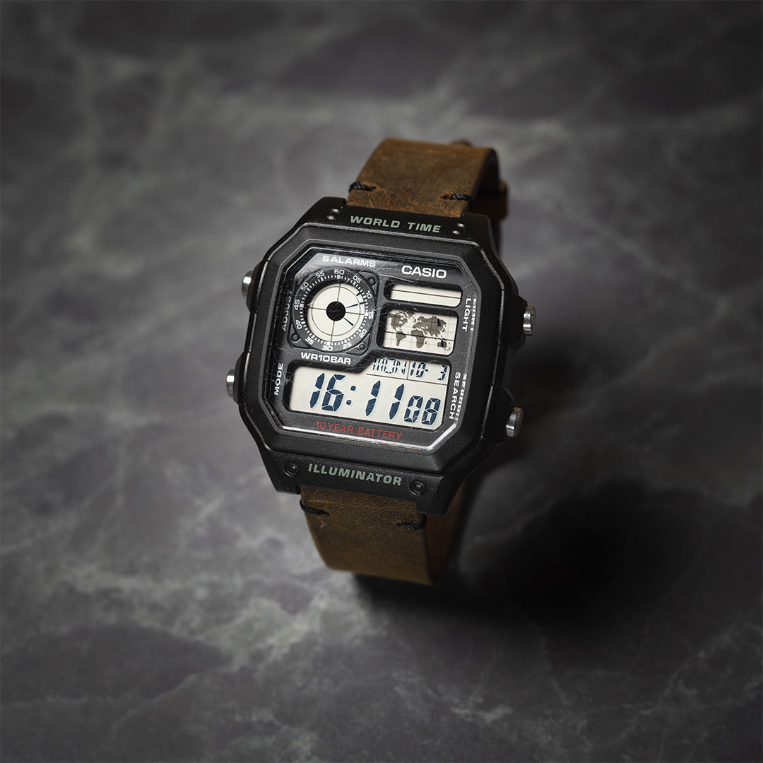 time+ 2ピース ヴィンテージ レザー 本革 腕時計ベルト ブラウン