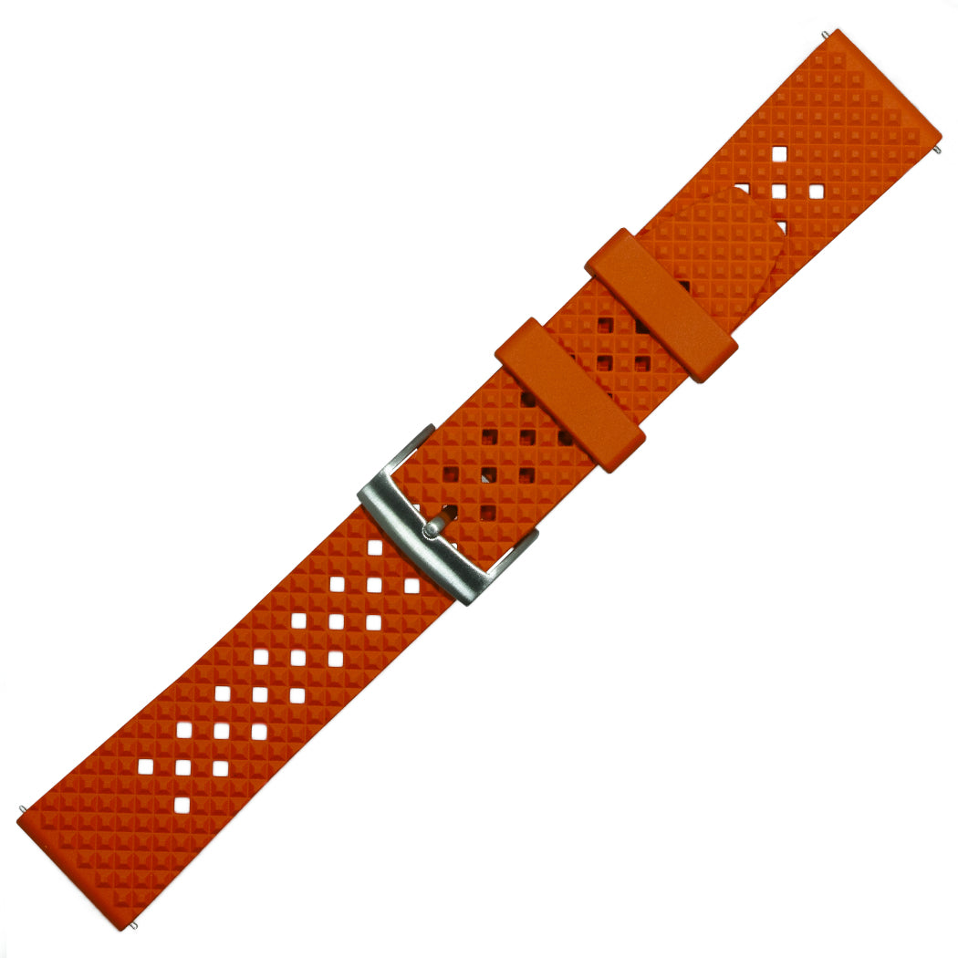 time+ FKM ラバー フッ素ゴム トロピカル スタイル クイックリリース 高耐久 腕時計ベルト オレンジ