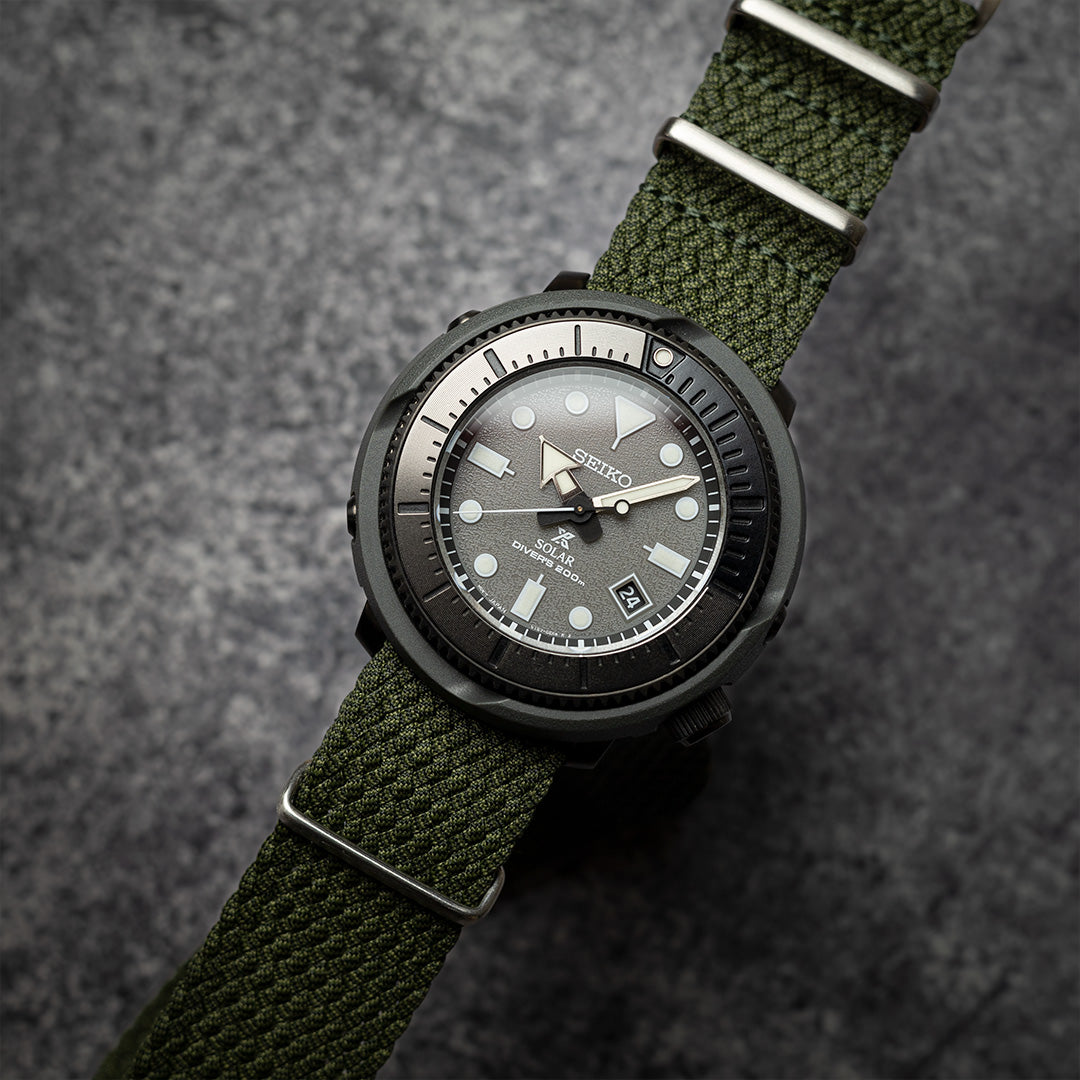 time+ NATO G10 Perlon Military Watch Strap Green
