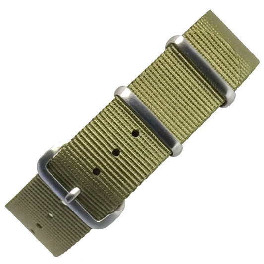 Nylon Watch Strap - 22mm - Metal Buckle - Military Black - CMILIN22