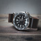 time+ NATO ZULU 3-ring Oil Leather Military Watch Strap Dark Brown
